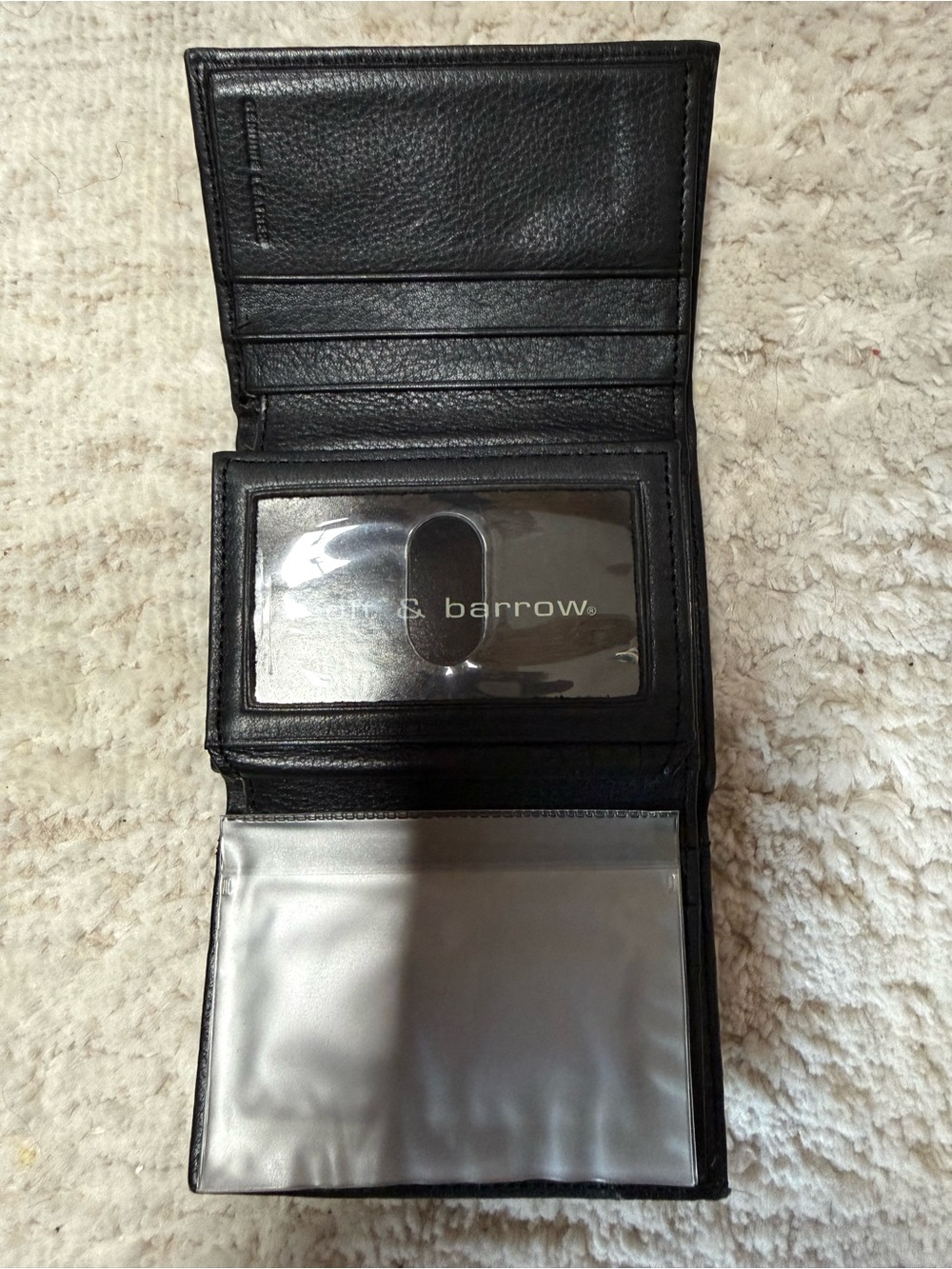 NEW Black Croft & Barrow Men's Leather Trifold Wallet